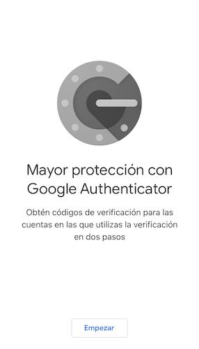Google Authenticator paso 1